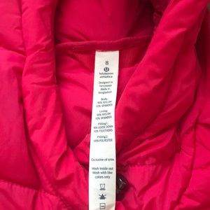 Size 8 lululemon down jacket